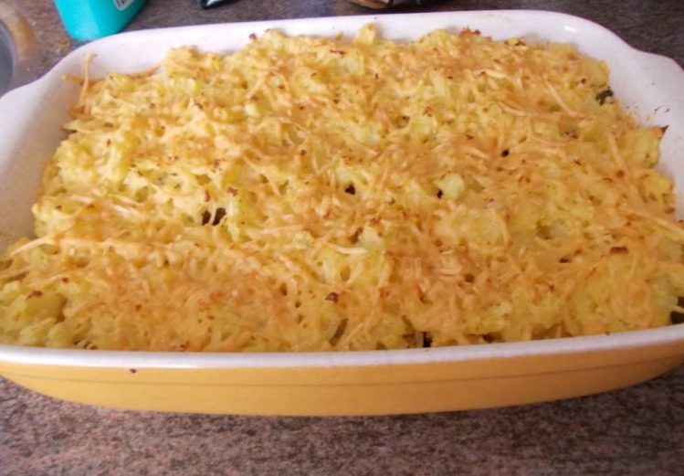 Shoarmaschotel met sperziebonen